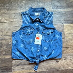 Wrangler Retro Denim Pearl Snap Tank Top